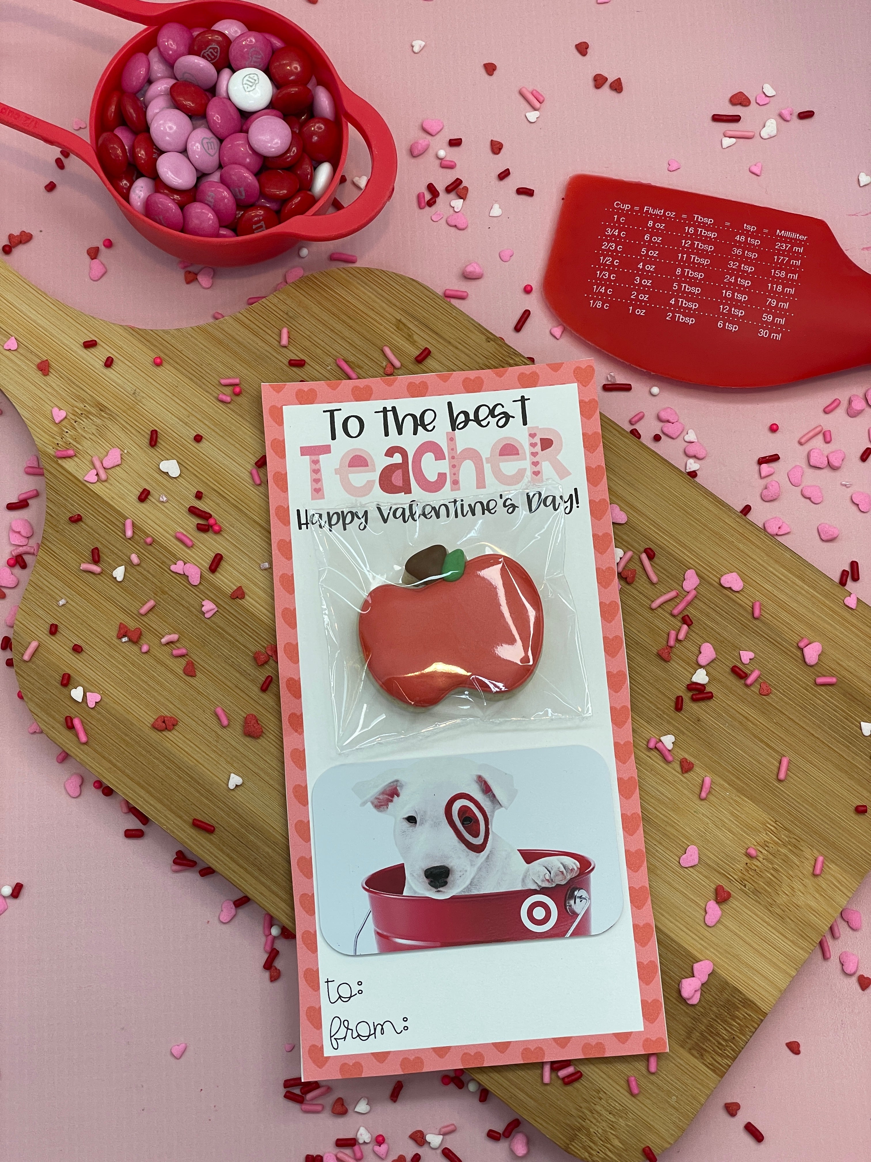 Teacher Valentines Day Cookie Card