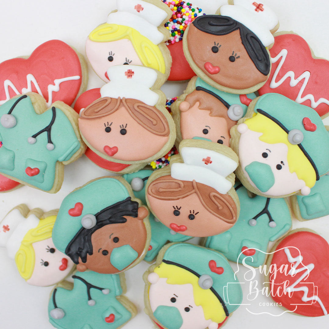Nurses Decorated Mini Cookies